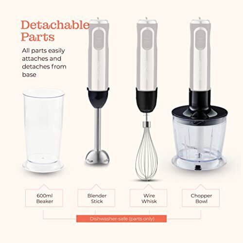 Multi-Use Immersion Blender Hand Blender with Powerful Copper Motor 800W