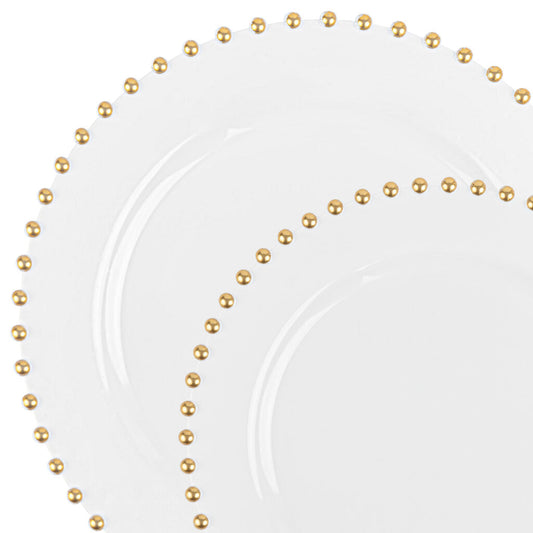 Beaded Collection White/Gold Combo 7" & 10" 32pc
