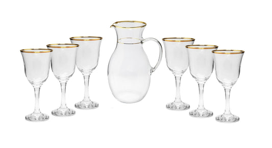 Classic Touch Gold Design Drinkware Set 7pc