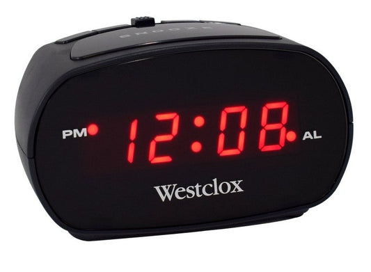 Westclox Black Led Alarm Clock 6" 1pc